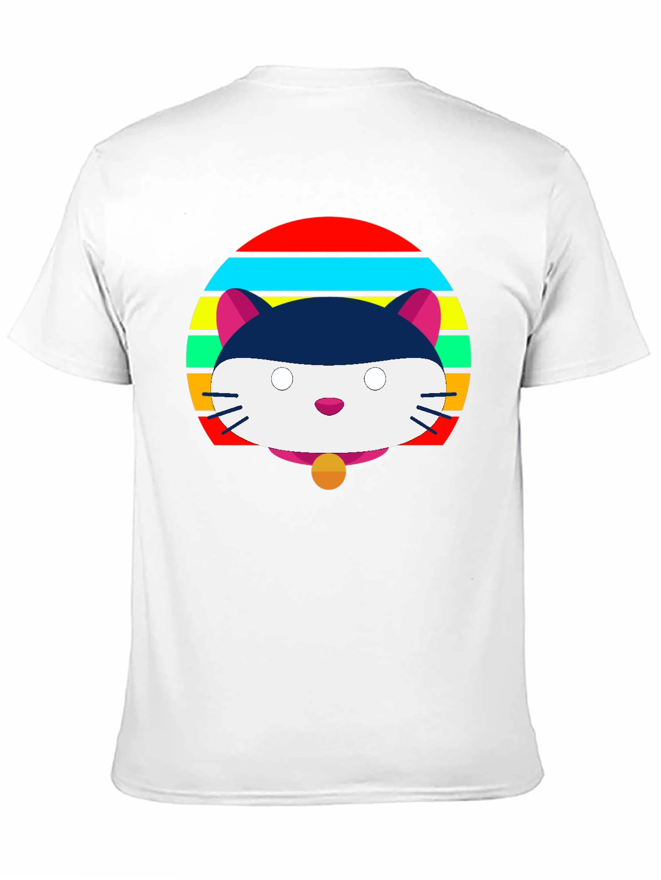 Camiseta Negra con Diseño de Gato Retro