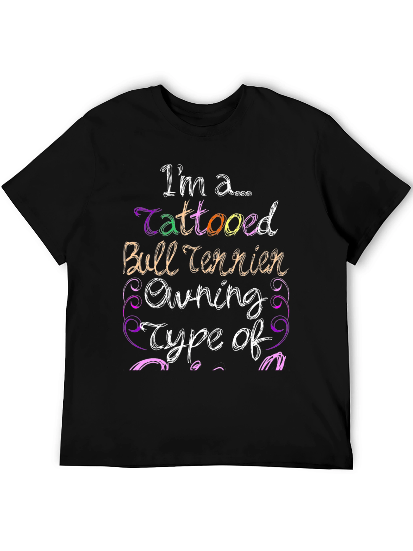 Camiseta Negra Soy un dueño tatuado de Bull Terrier