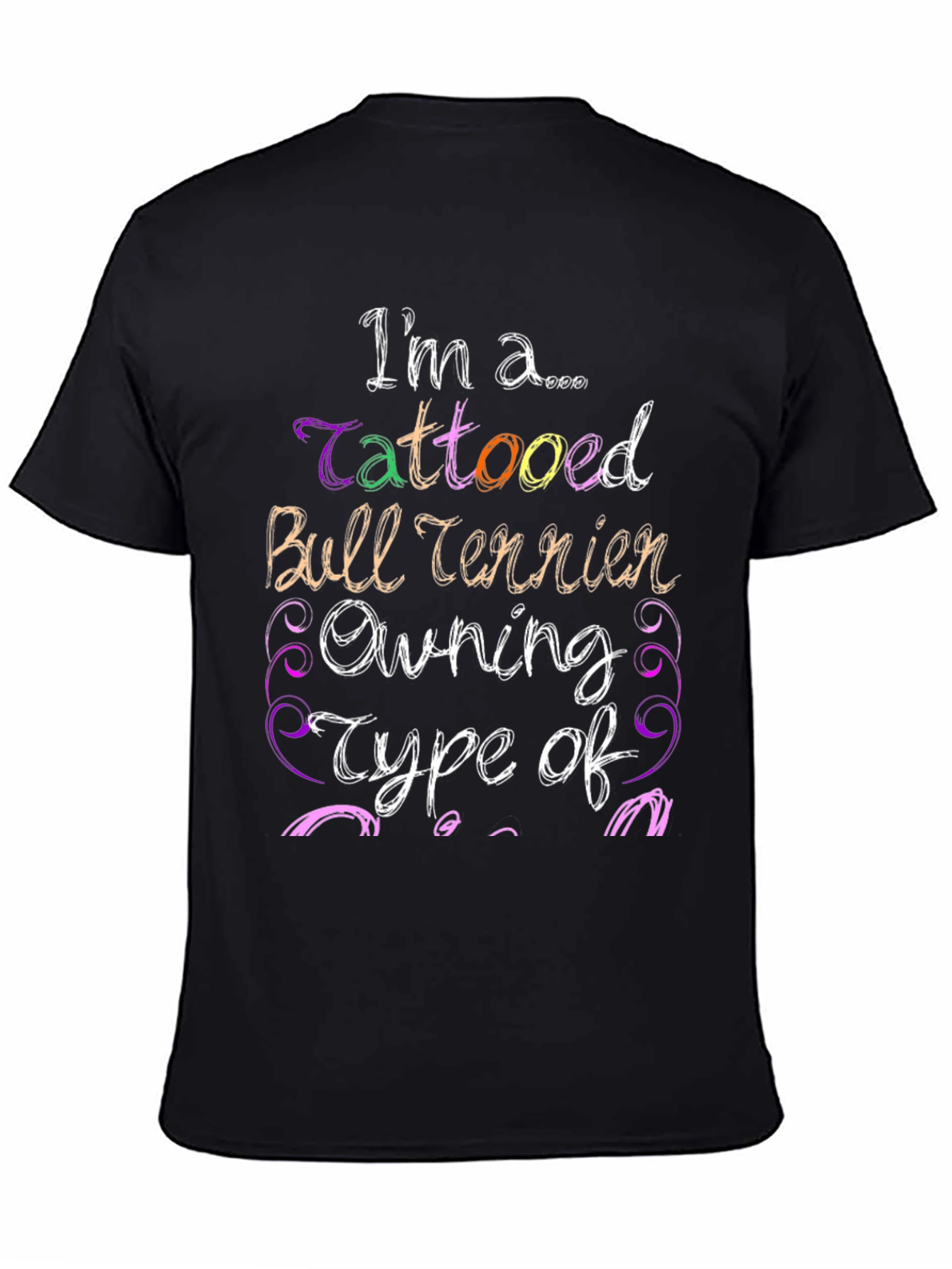 Camiseta Negra Soy un dueño tatuado de Bull Terrier