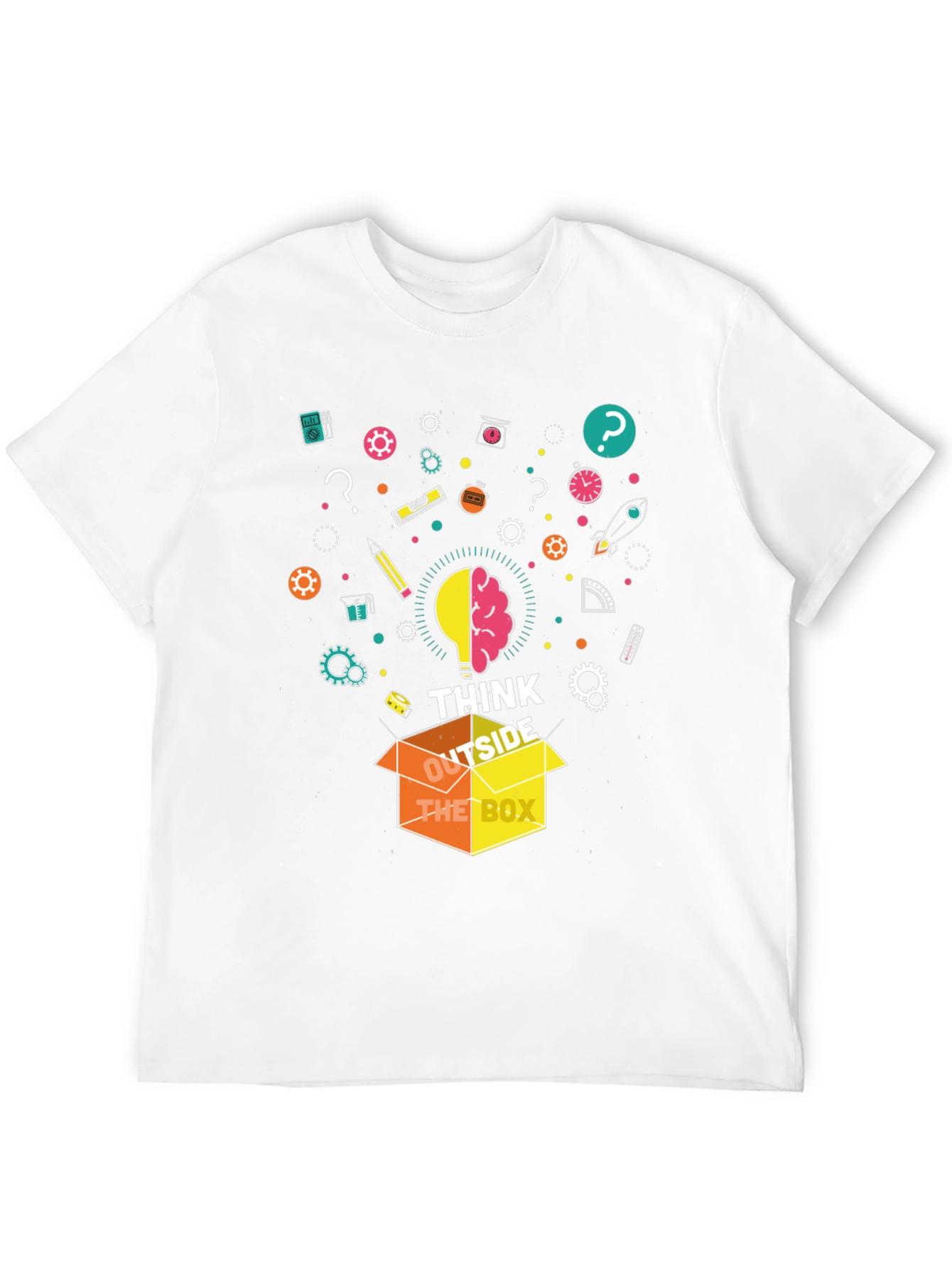 Camiseta Negra Piensa Fuera de la Caja para Hombre
