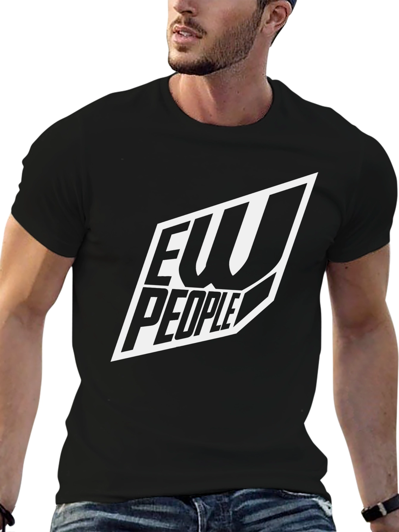 Camiseta Negra con Diseño Ew People