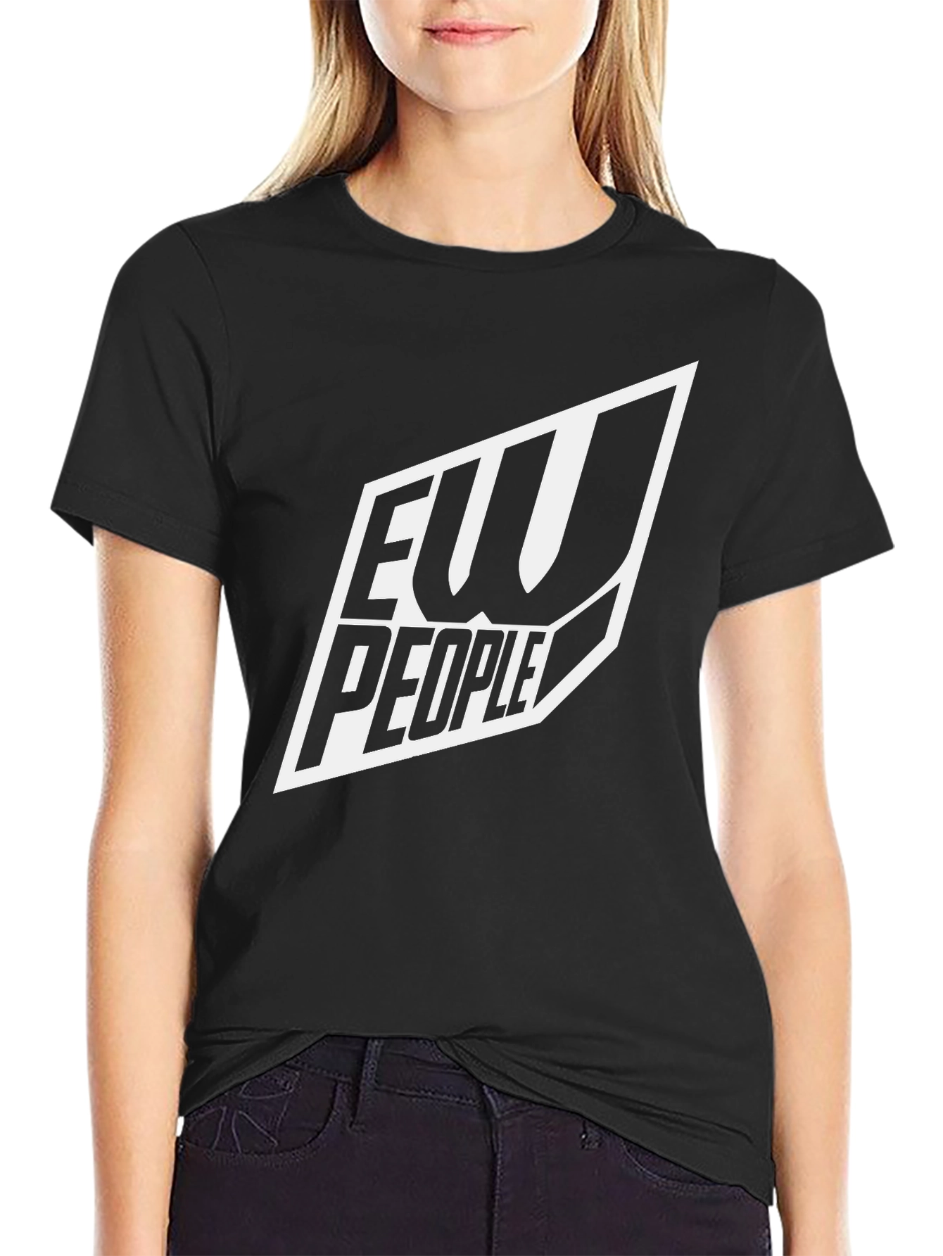 Camiseta Negra con Diseño Ew People
