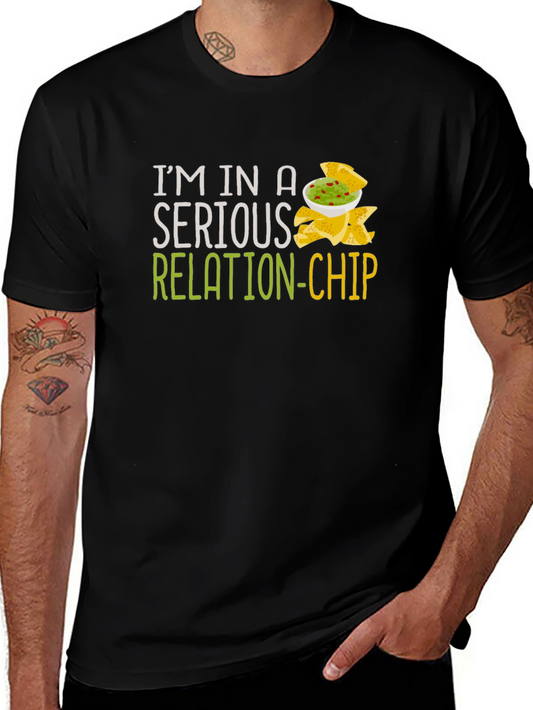 Camiseta Negra Humor Relación-Chip Unisex