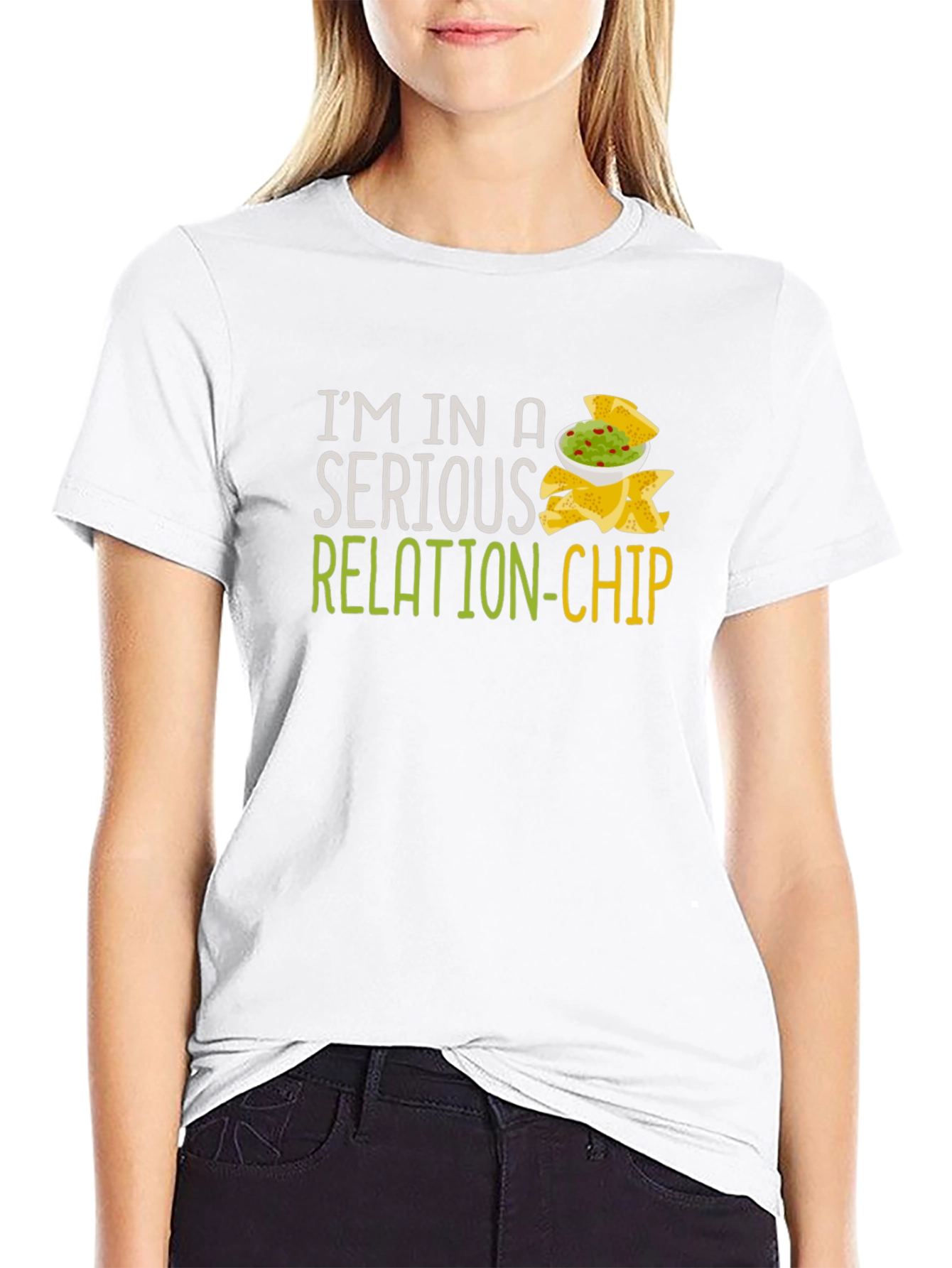 Camiseta Negra Humor Relación-Chip Unisex