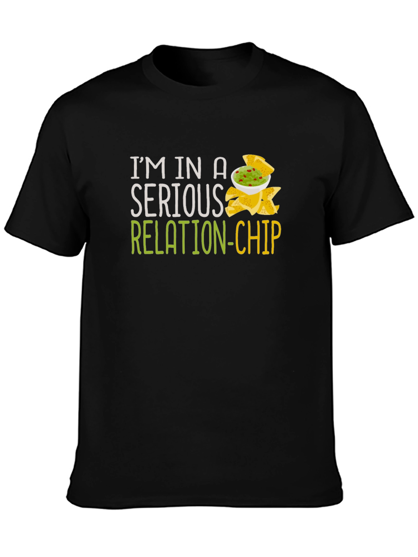 Camiseta Negra Humor Relación-Chip Unisex