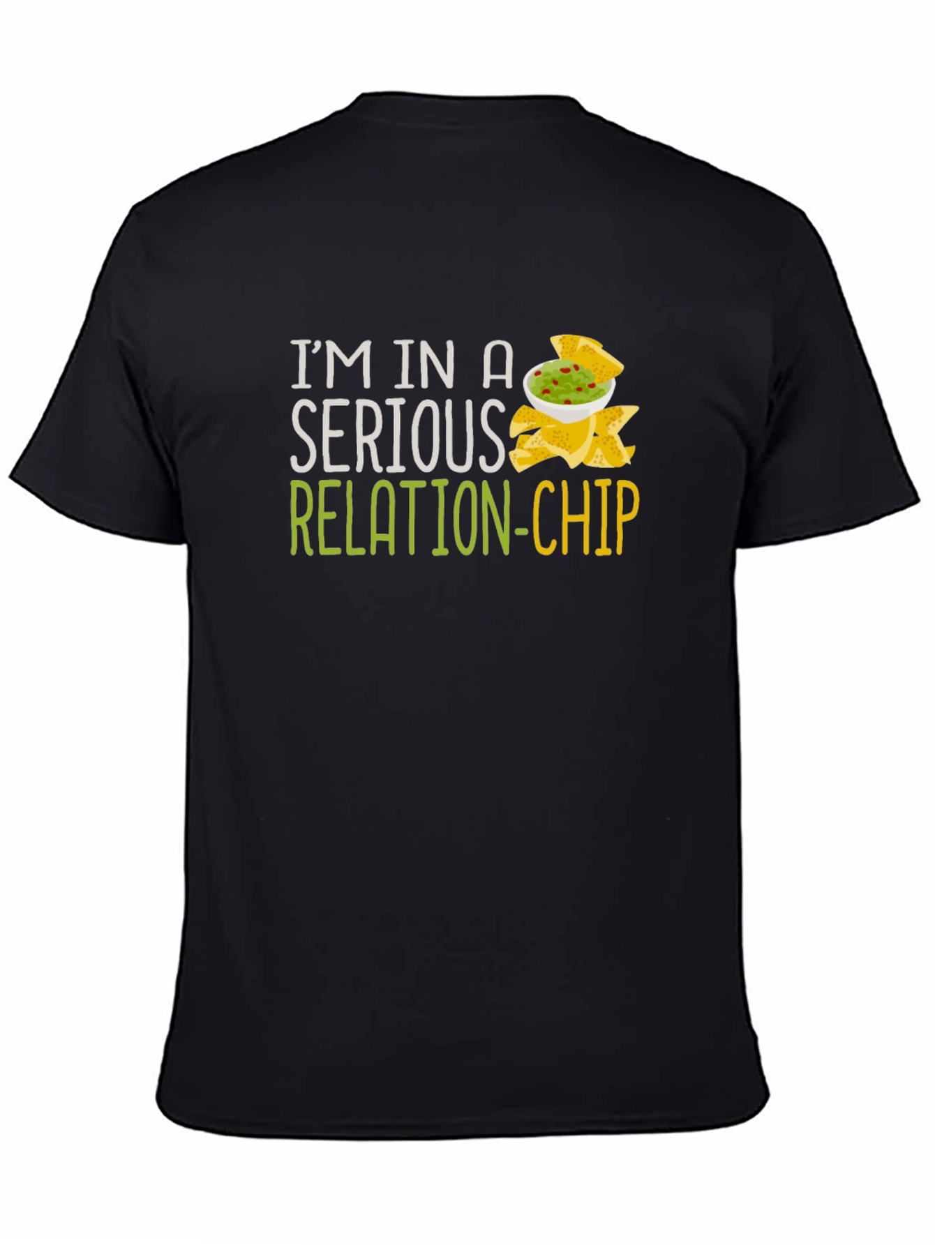 Camiseta Negra Humor Relación-Chip Unisex