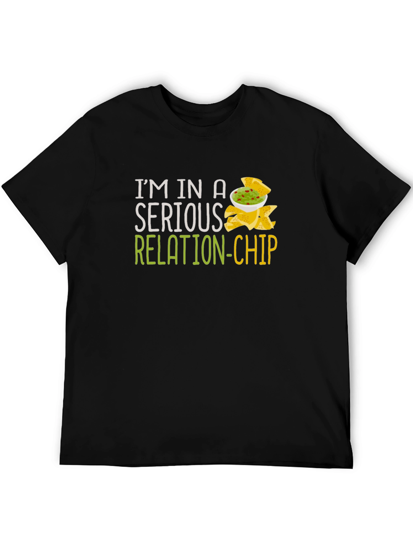 Camiseta Negra Humor Relación-Chip Unisex