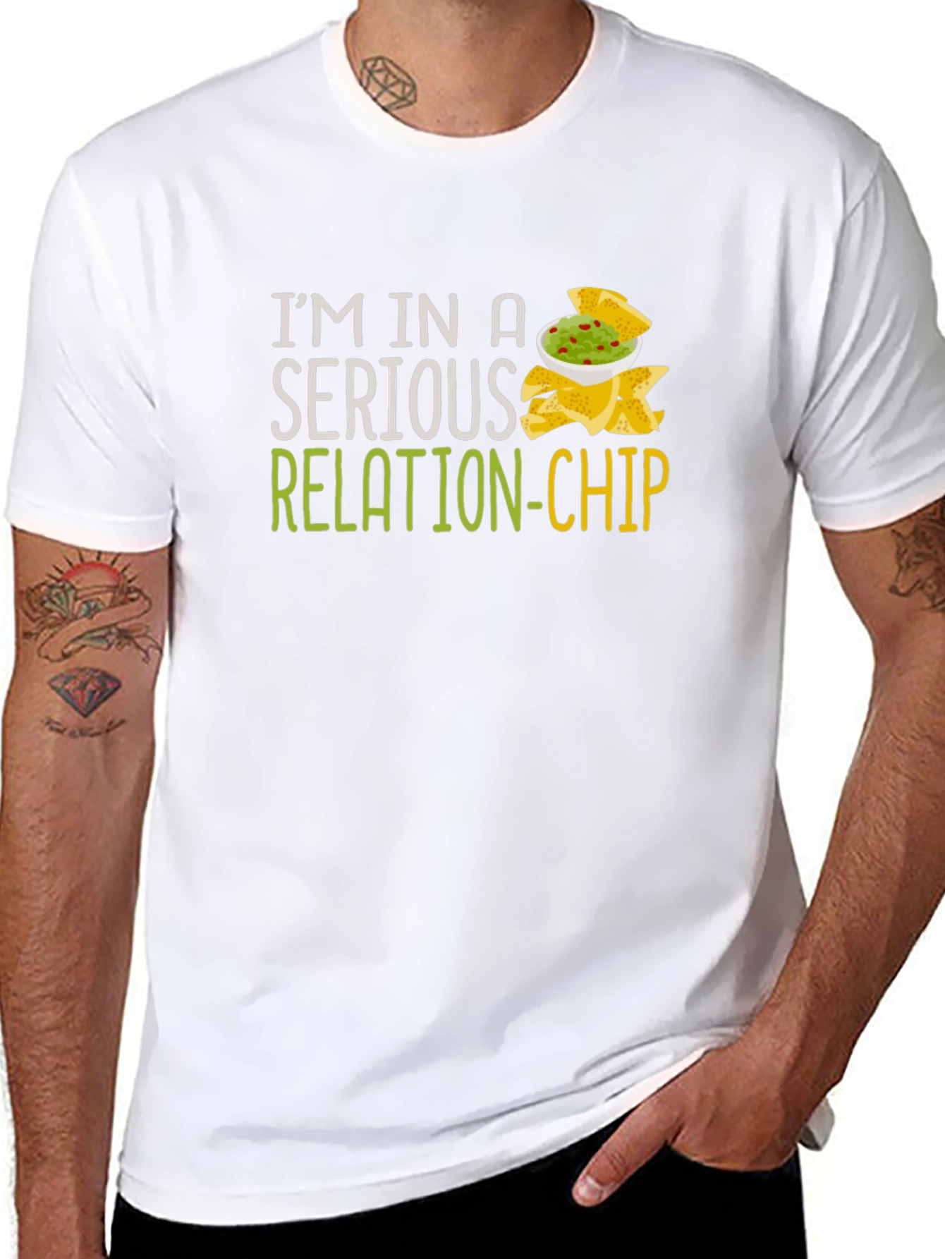 Camiseta Negra Humor Relación-Chip Unisex