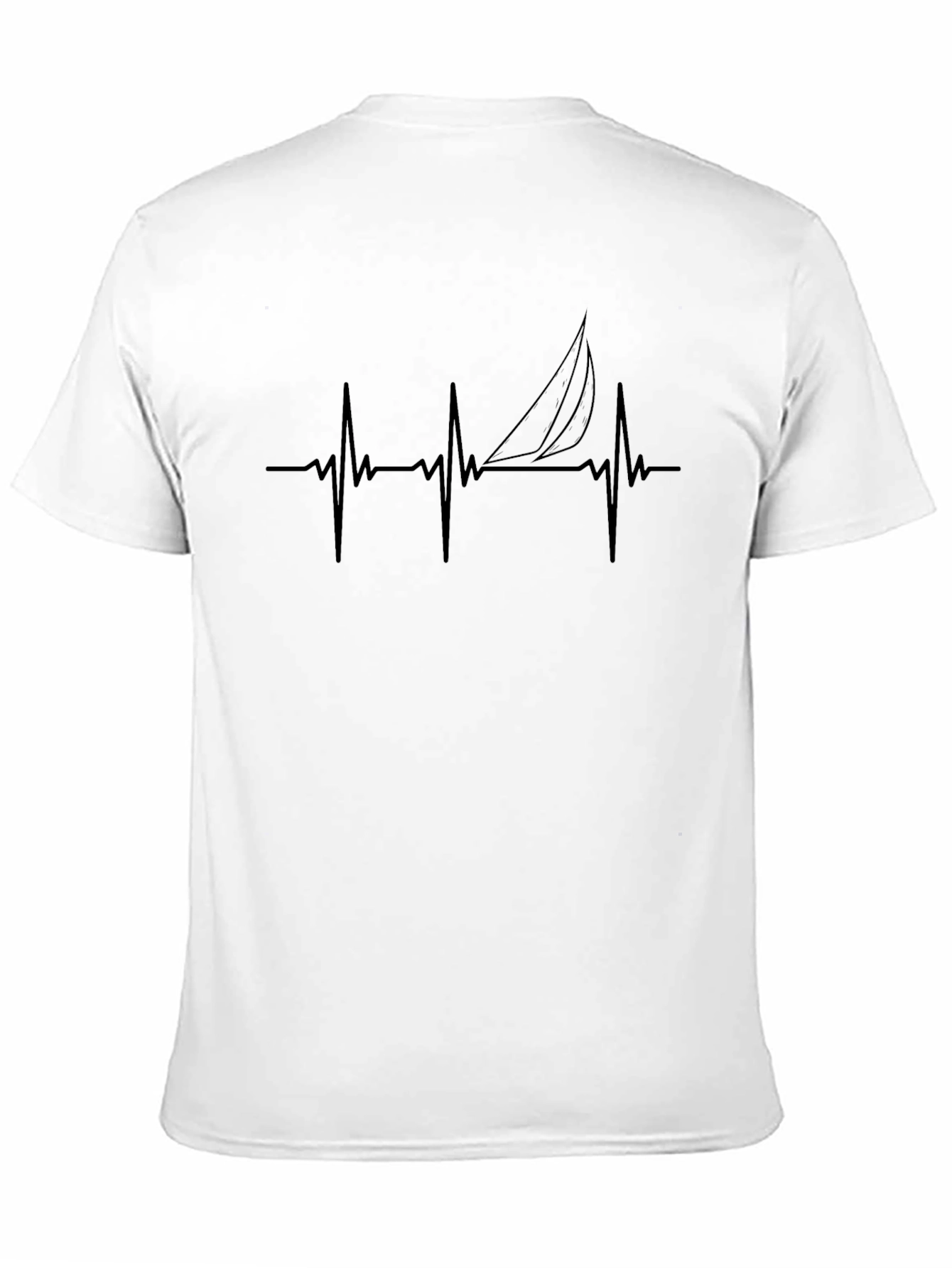 Camiseta Negra con Diseño de Latido de Velero