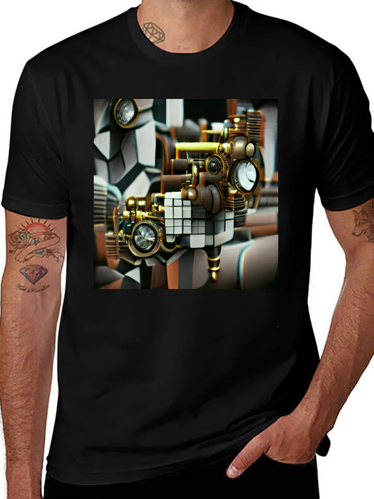 Camiseta Negra con Diseño Steampunk Exclusivo