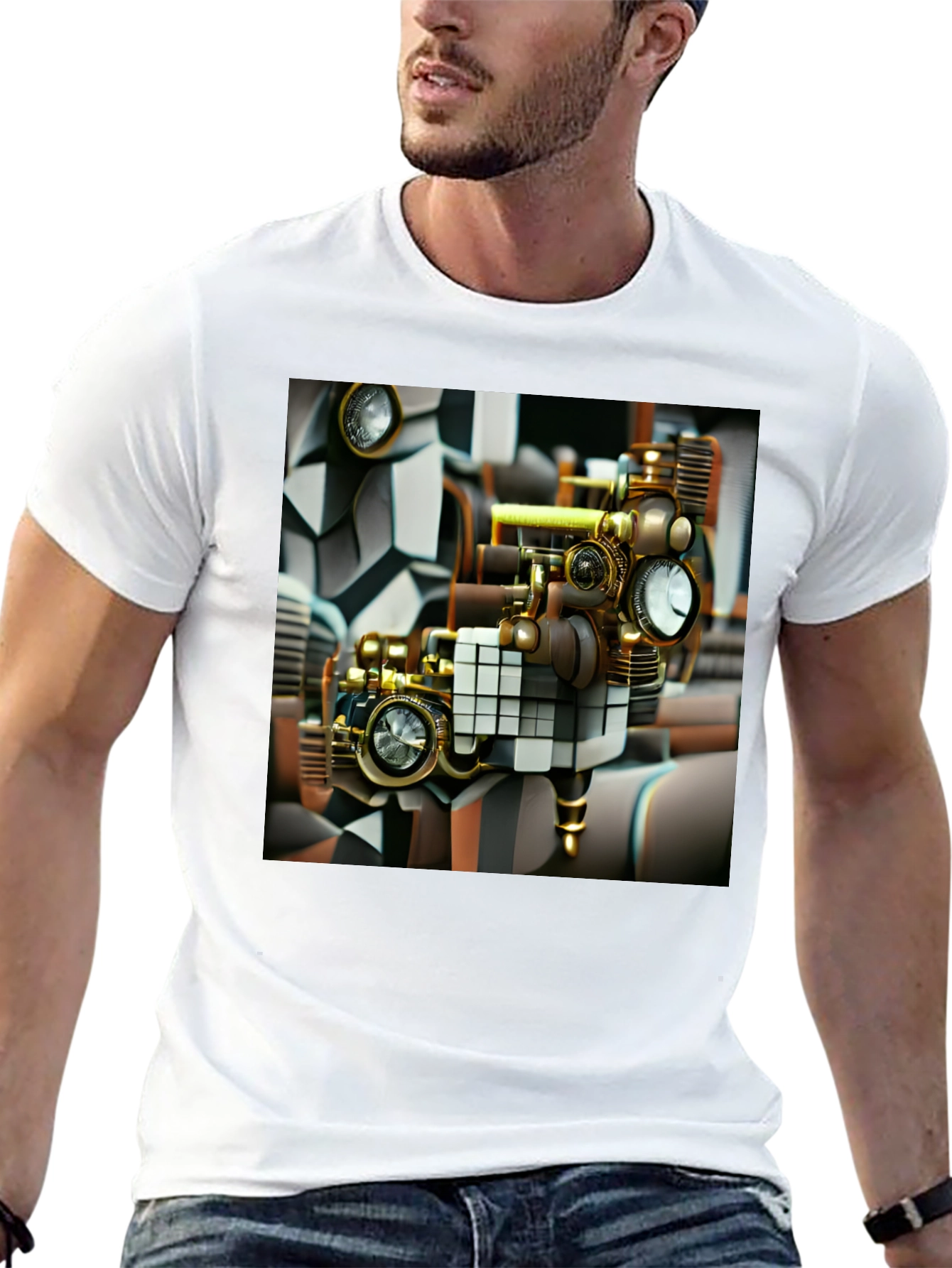 Camiseta Negra con Diseño Steampunk Exclusivo