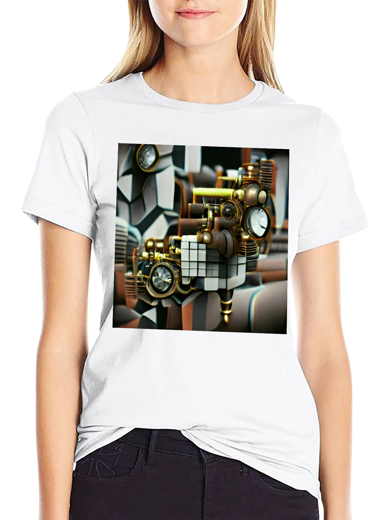 Camiseta Negra con Diseño Steampunk Exclusivo