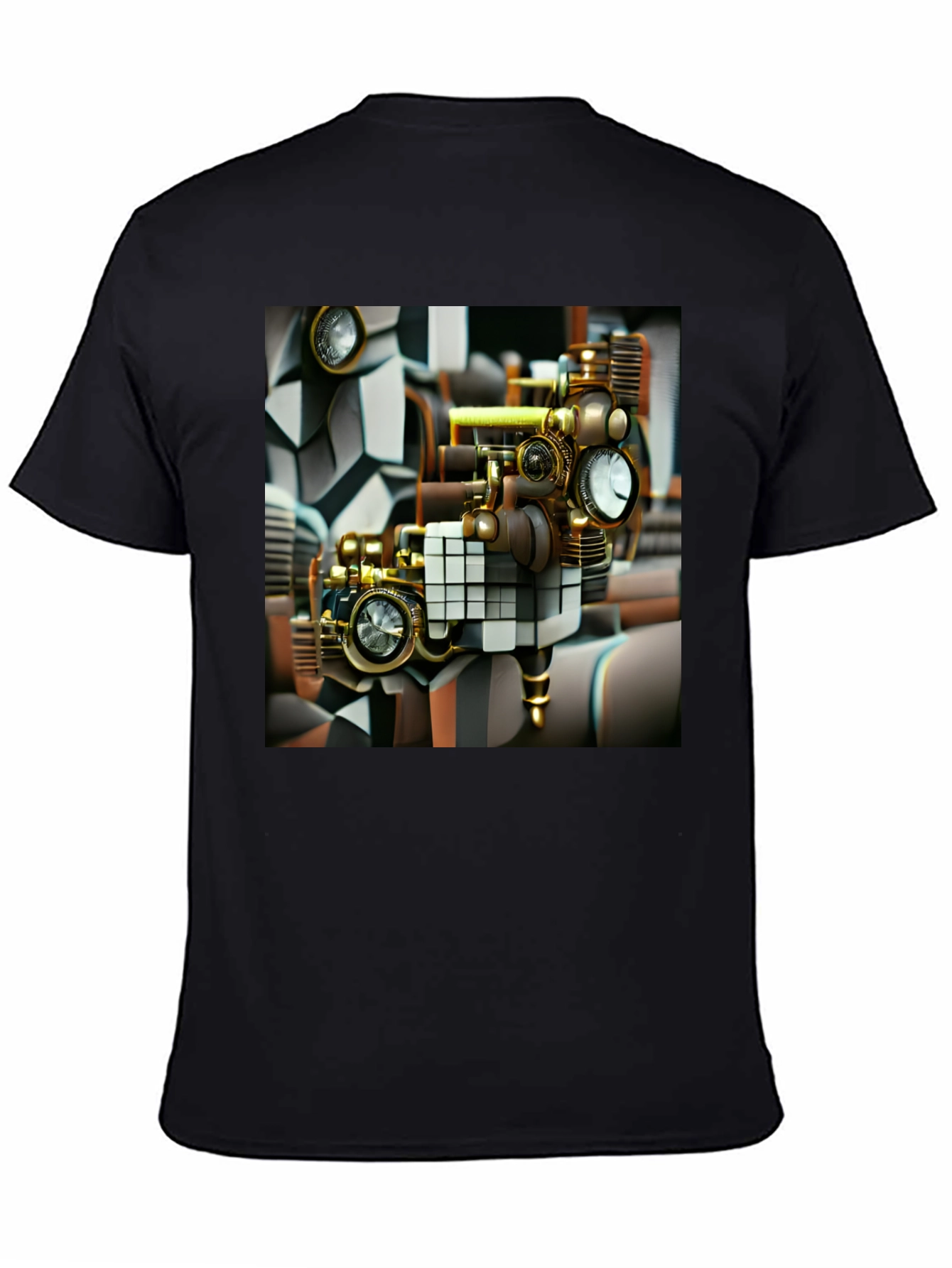 Camiseta Negra con Diseño Steampunk Exclusivo