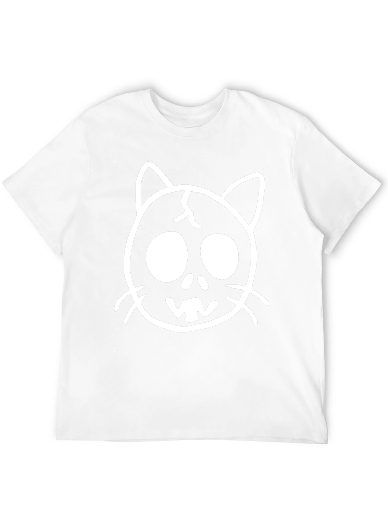 Camiseta Negra con Diseño de Gato Esquelético
