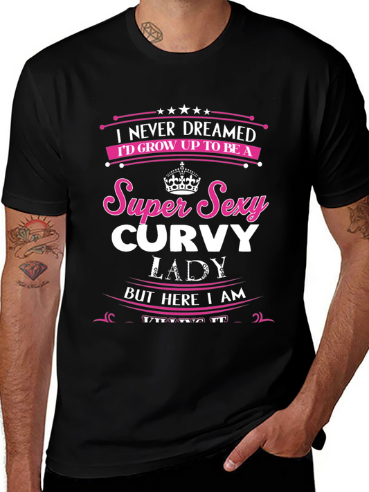 Camiseta Negra con Diseño Curvy Lady