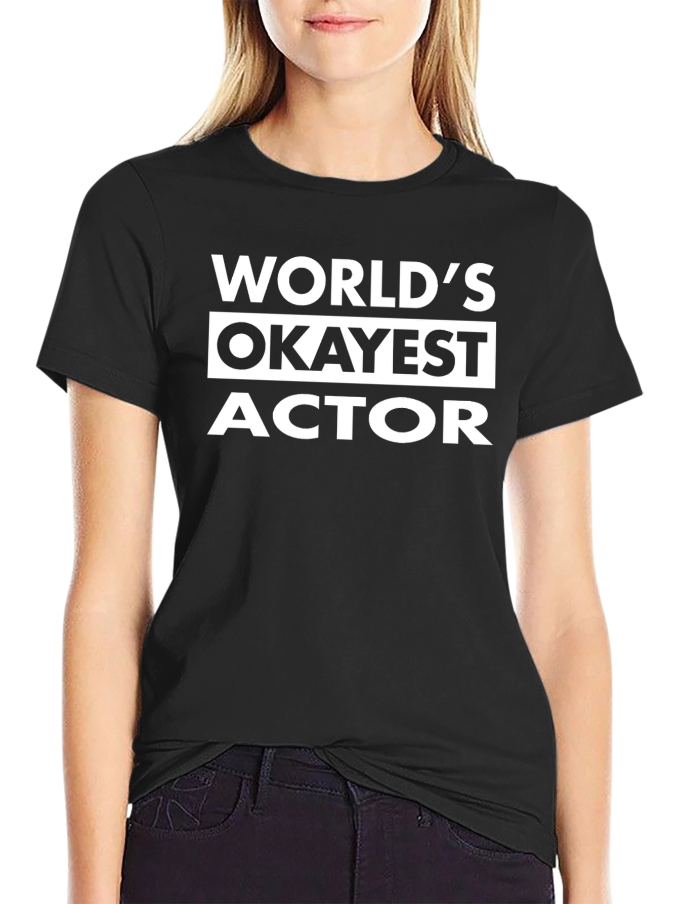 Camiseta Negra: Worlds Okayest Actor