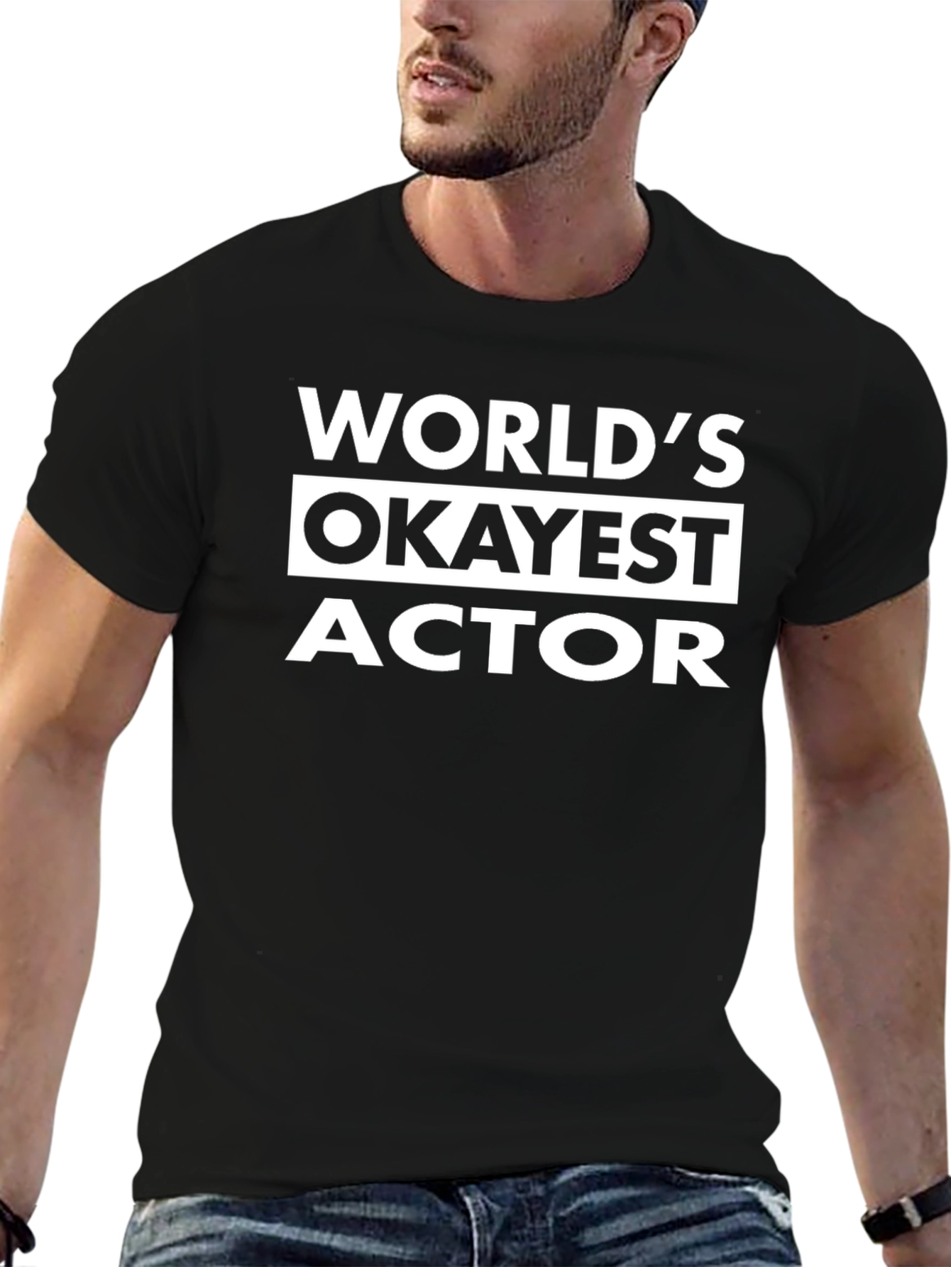 Camiseta Negra: Worlds Okayest Actor