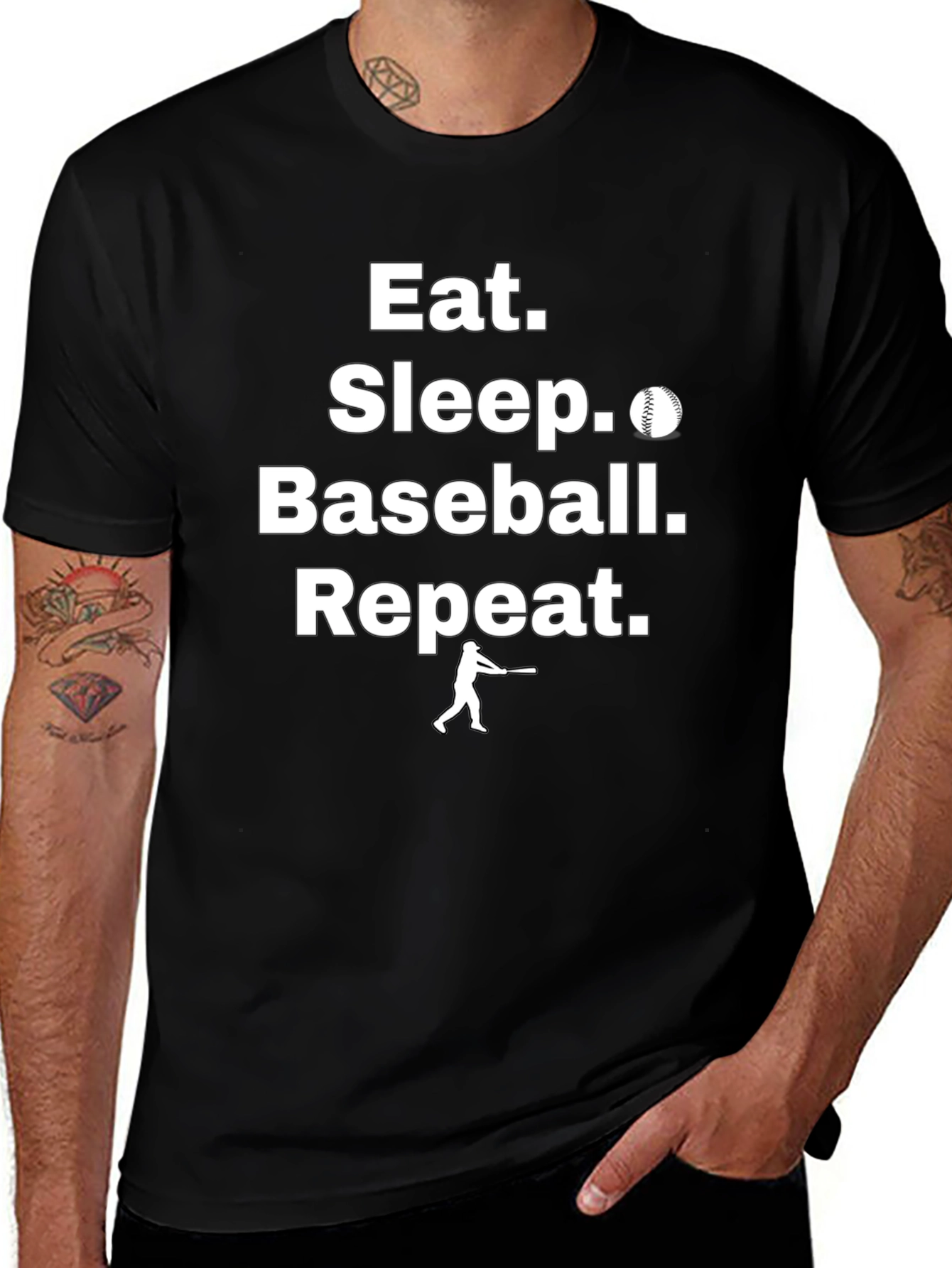 Camiseta Eat Sleep Baseball Repeat para Hombre