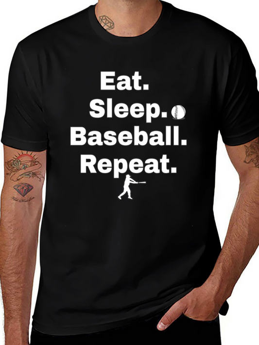Camiseta Eat Sleep Baseball Repeat para Hombre