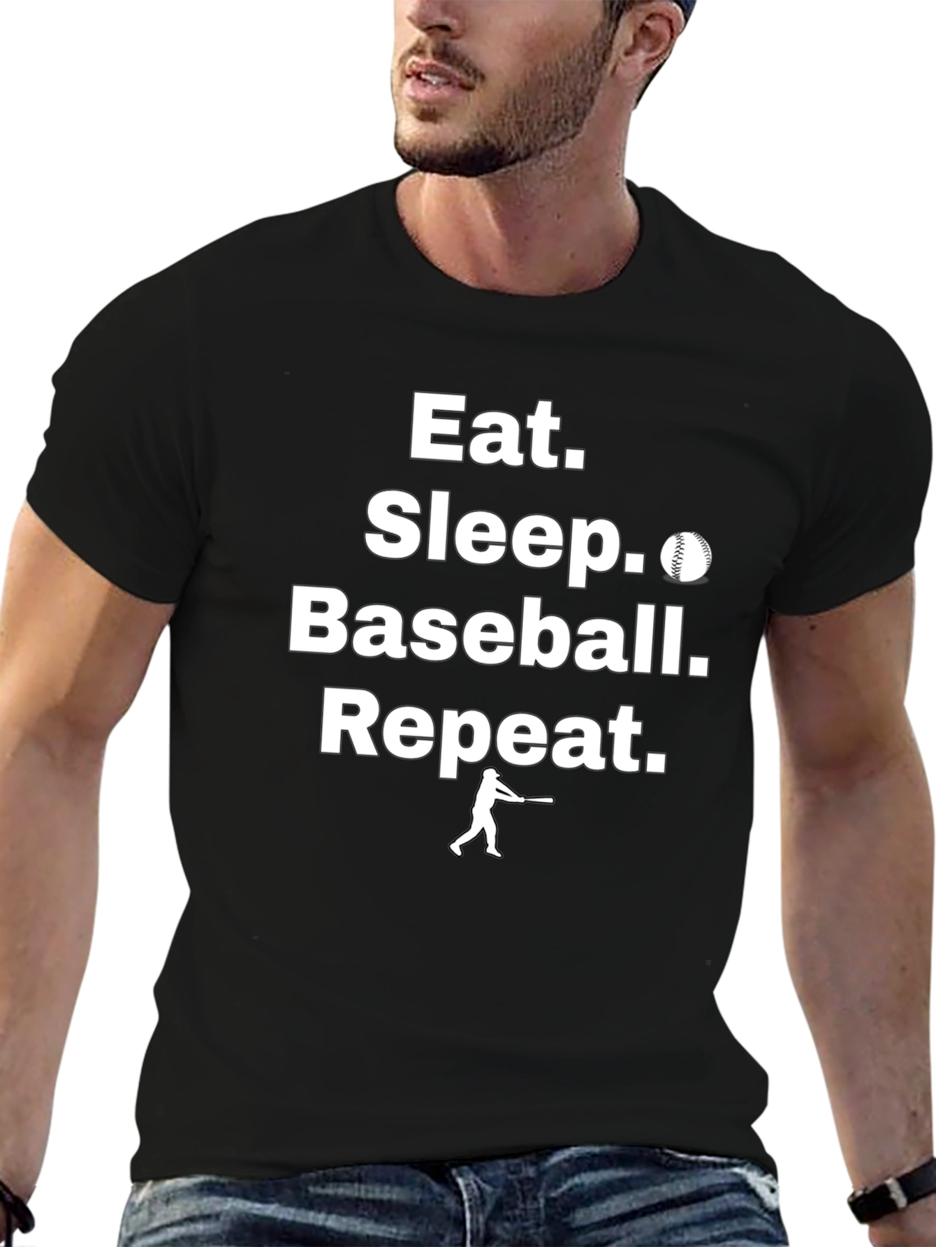 Camiseta Eat Sleep Baseball Repeat para Hombre