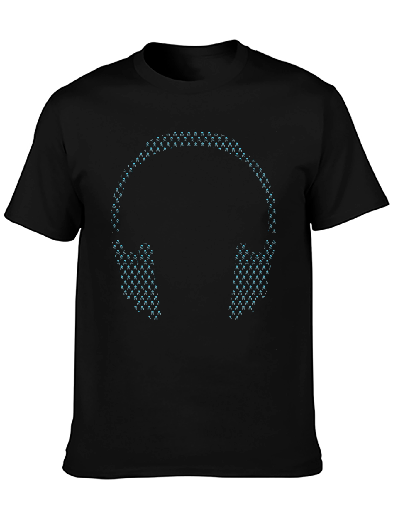 Camiseta Negra con Diseño de Auriculares Luminosos