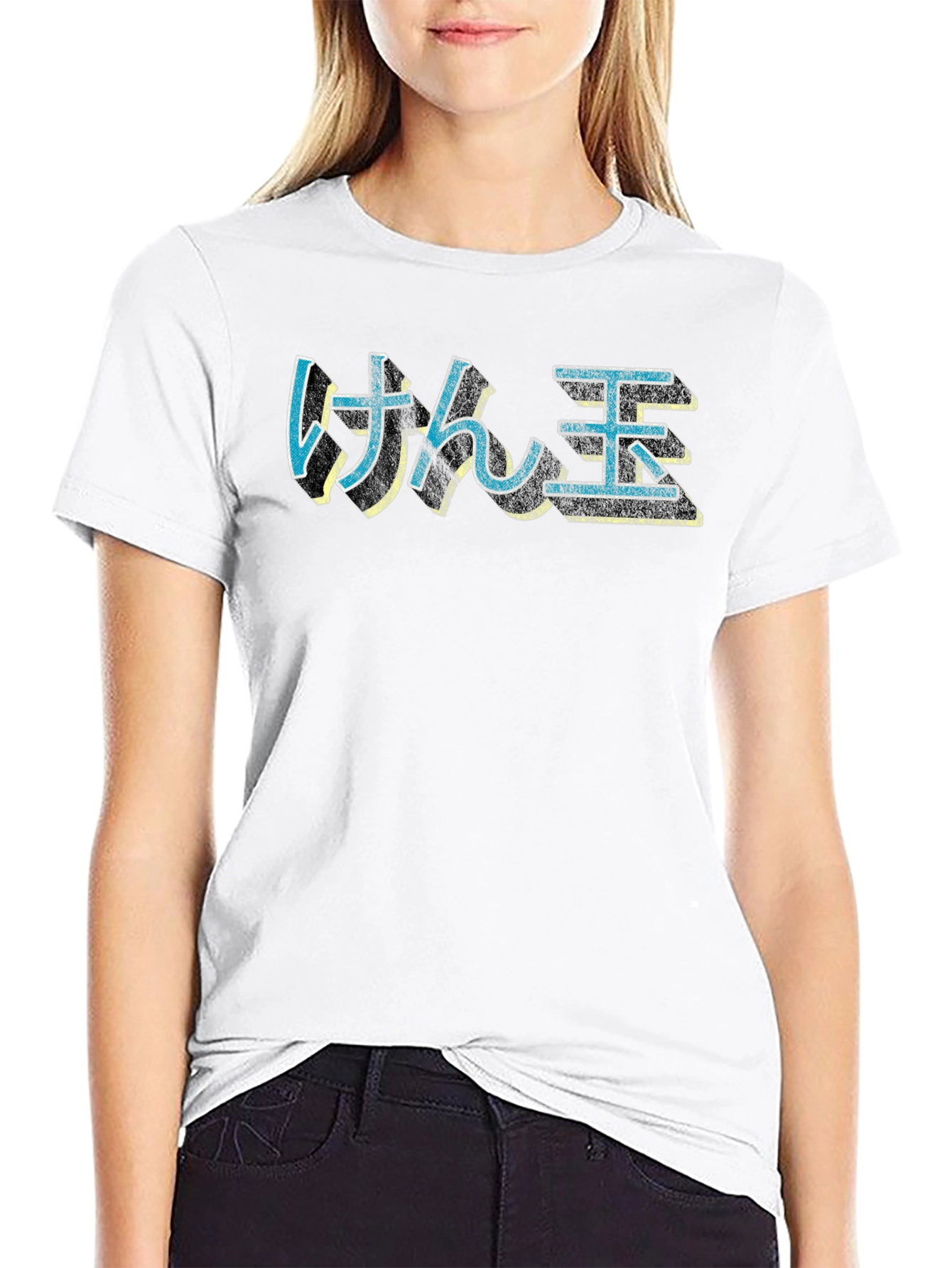 Camiseta Negra con Texto Japonés