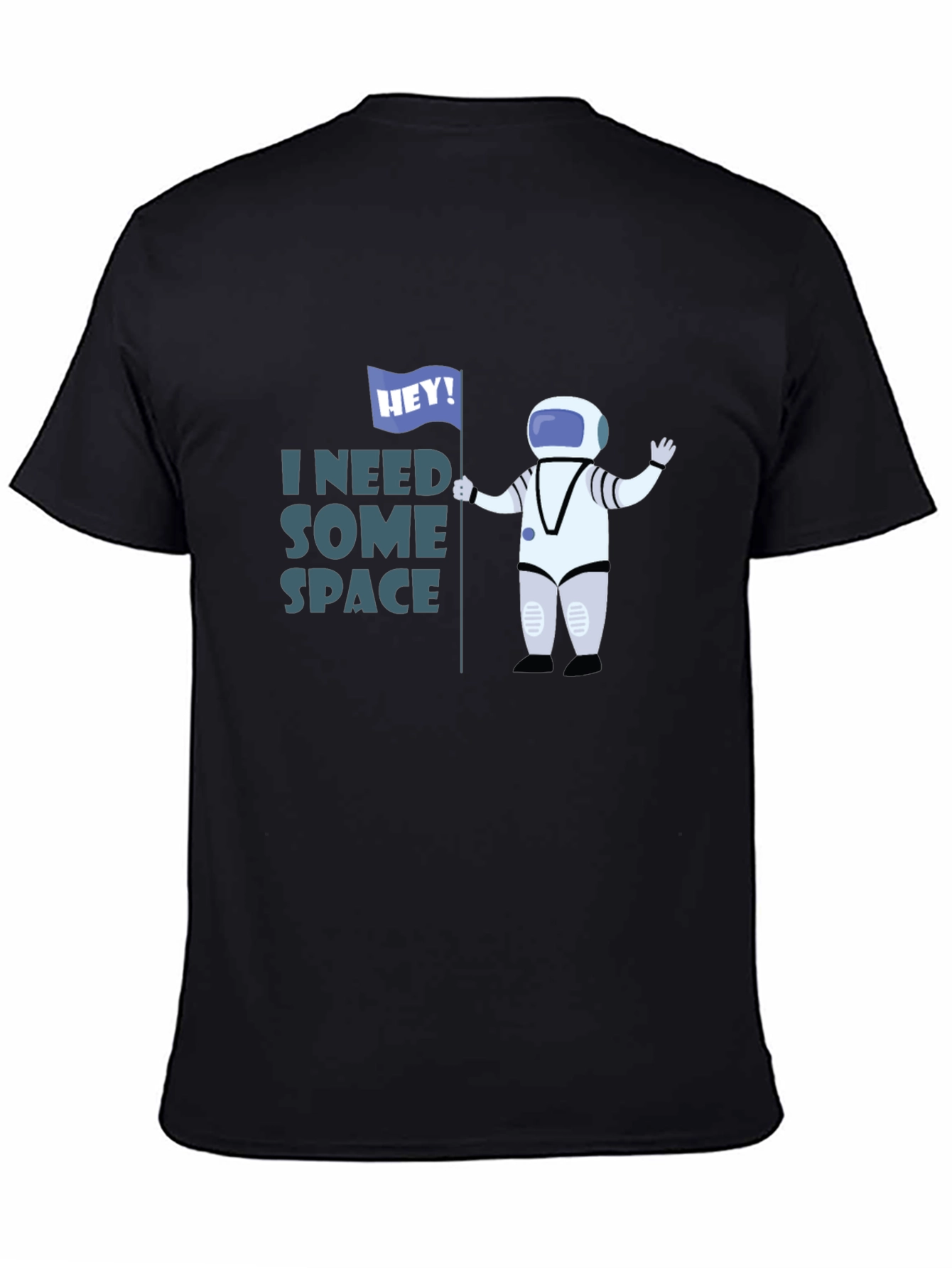 Camiseta Negra Necesito Espacio Astronauta Divertido