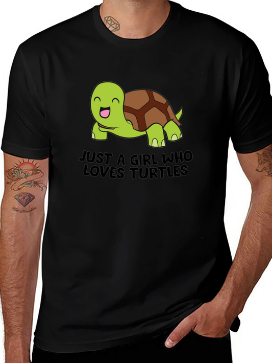 Camiseta Negra Just a Girl Who Loves Turtles