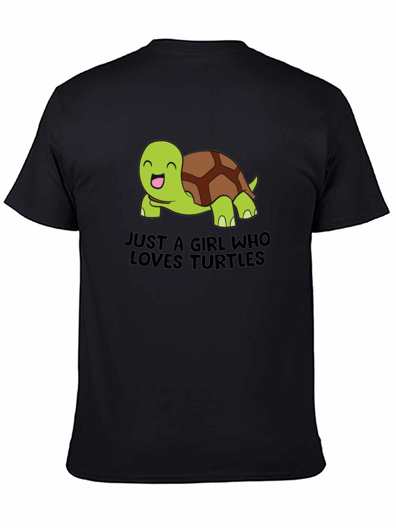 Camiseta Negra Just a Girl Who Loves Turtles