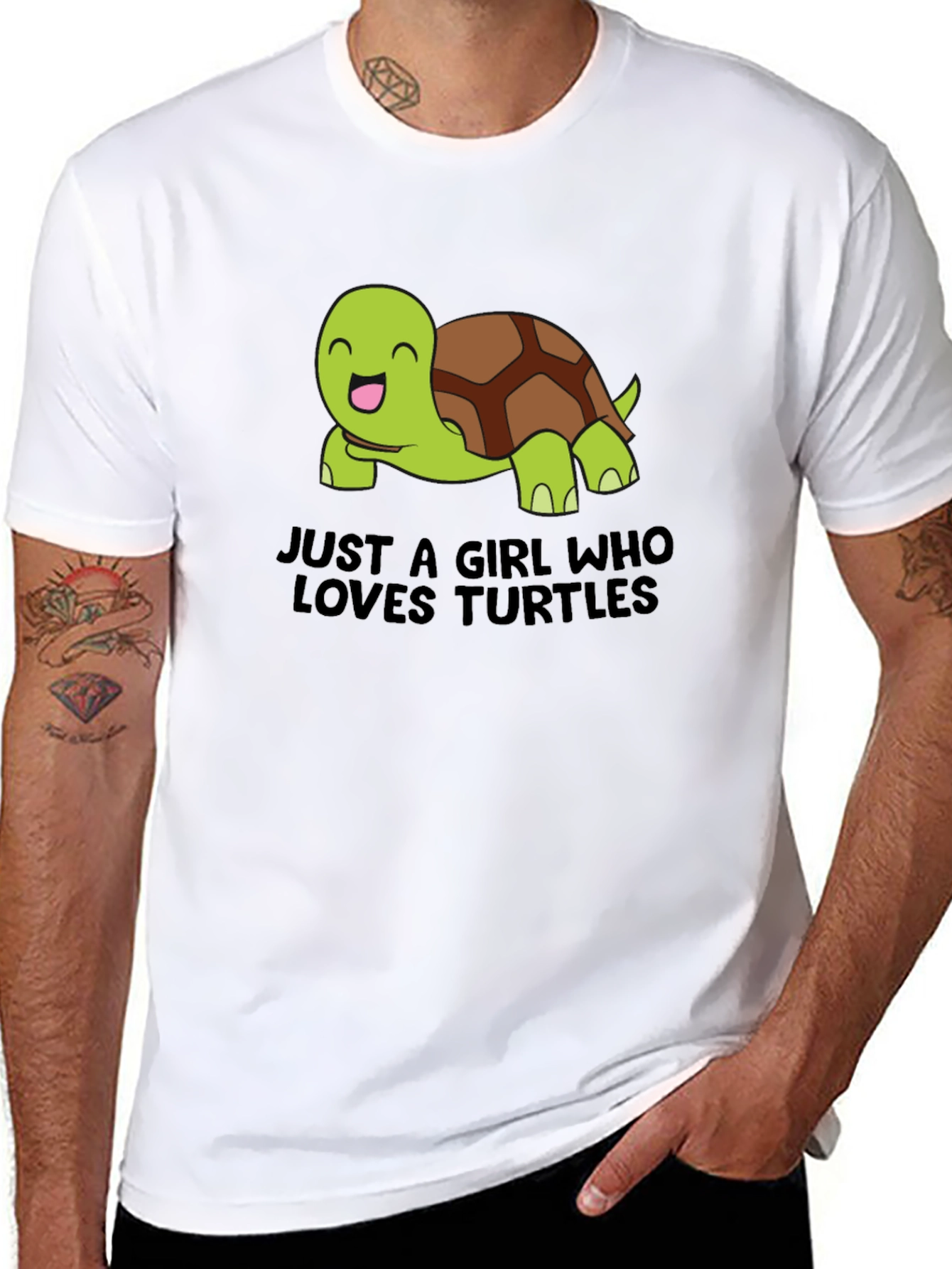 Camiseta Negra Just a Girl Who Loves Turtles
