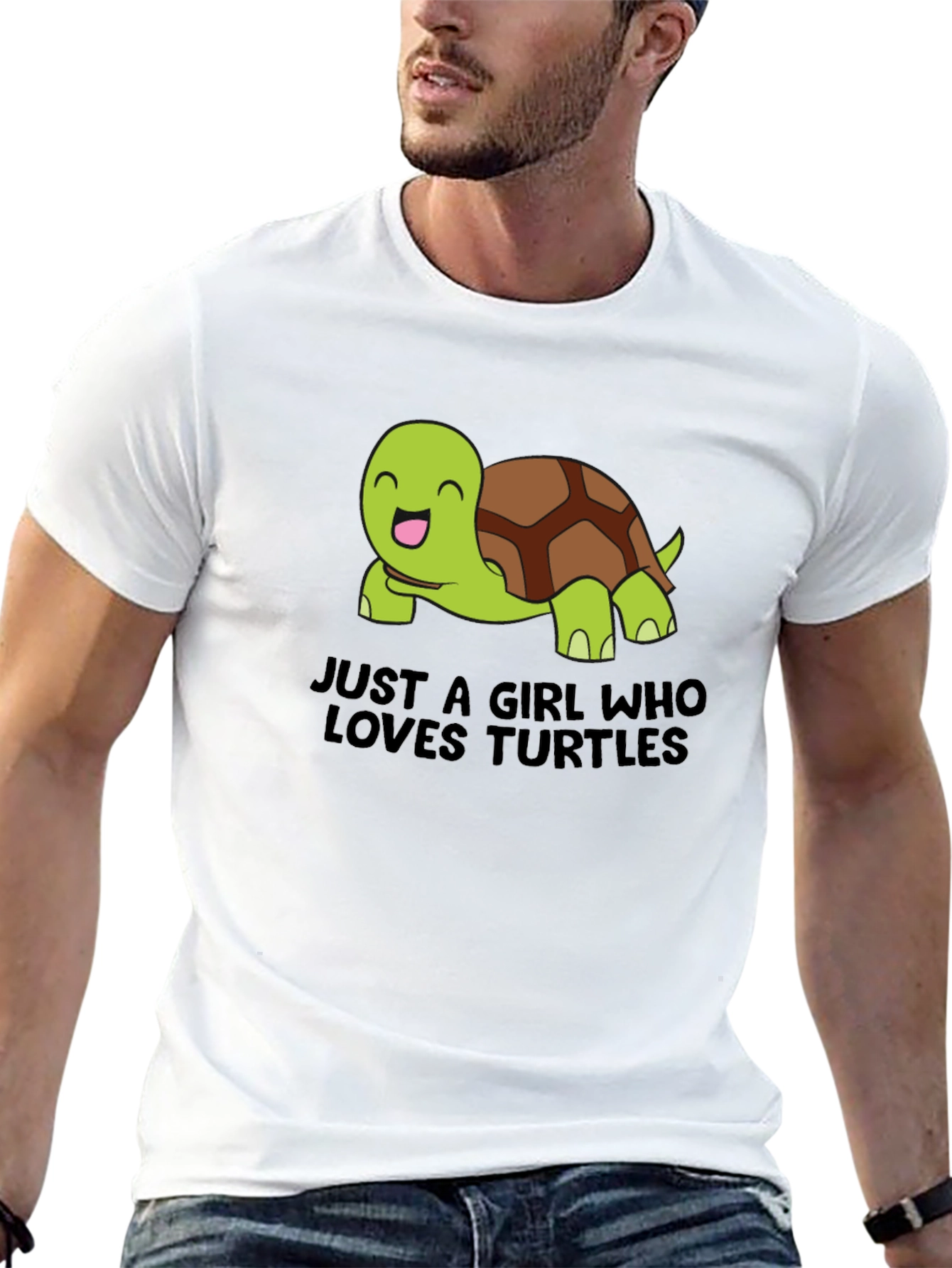 Camiseta Negra Just a Girl Who Loves Turtles