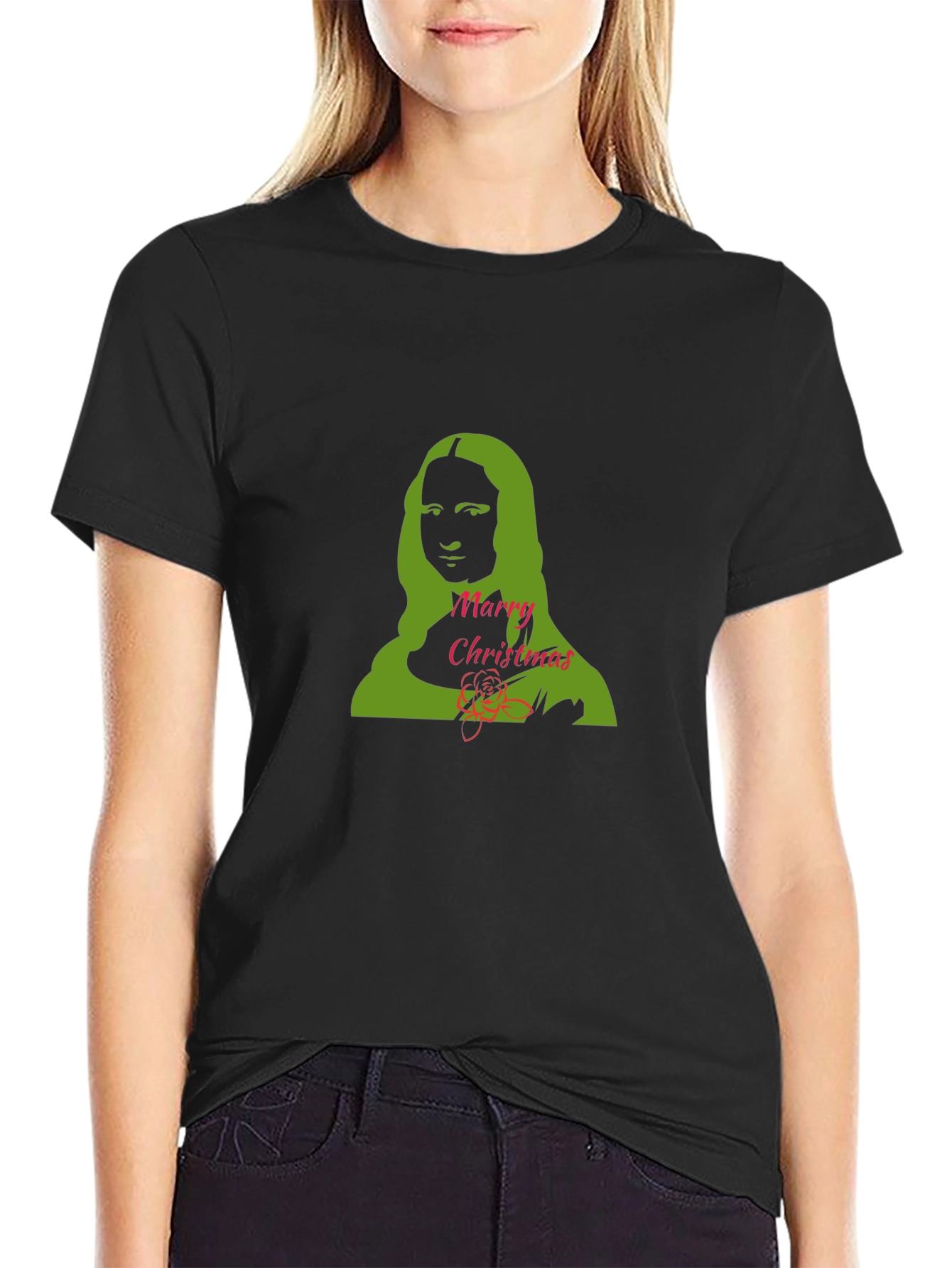 Camiseta Hombre Mona Lisa Navideña