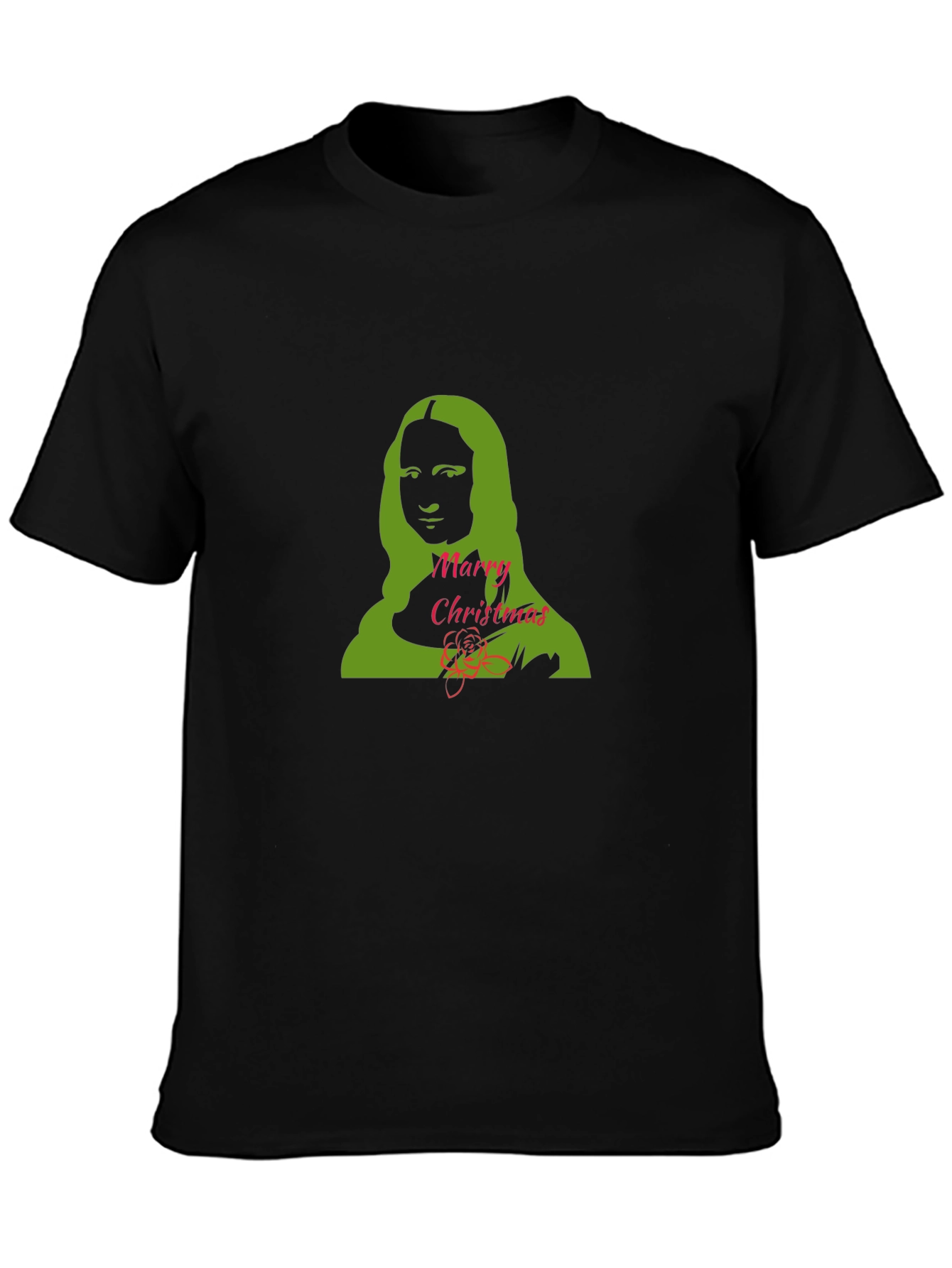 Camiseta Hombre Mona Lisa Navideña