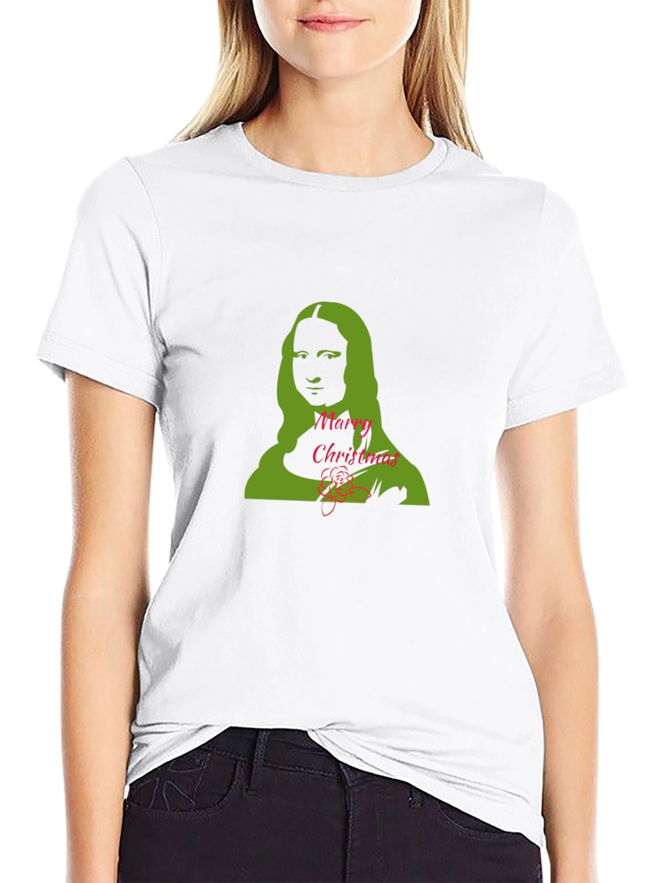 Camiseta Hombre Mona Lisa Navideña