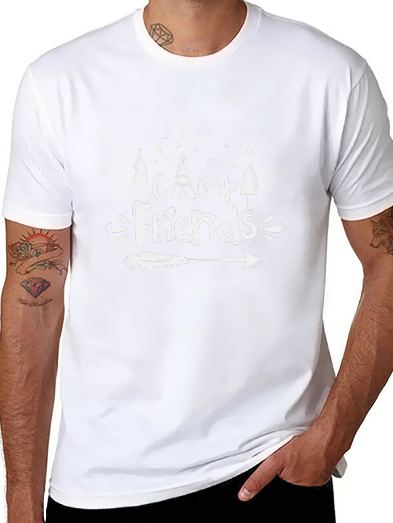 Camiseta Negra Camp Friends Diseño Aventura