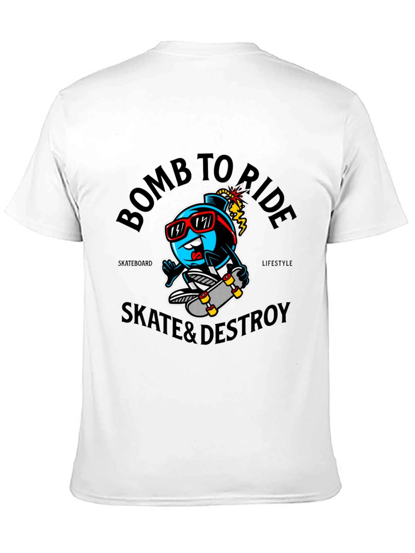 Camiseta Negra Bomb To Ride Skate & Destroy