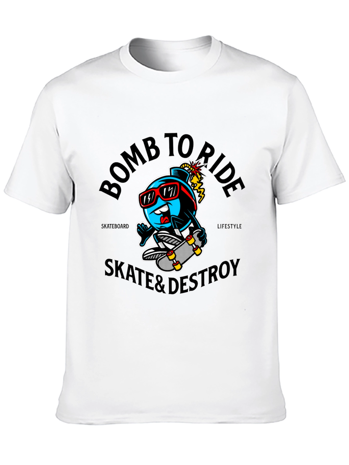 Camiseta Negra Bomb To Ride Skate & Destroy