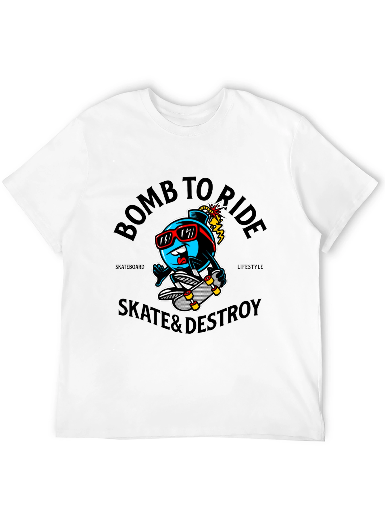 Camiseta Negra Bomb To Ride Skate & Destroy