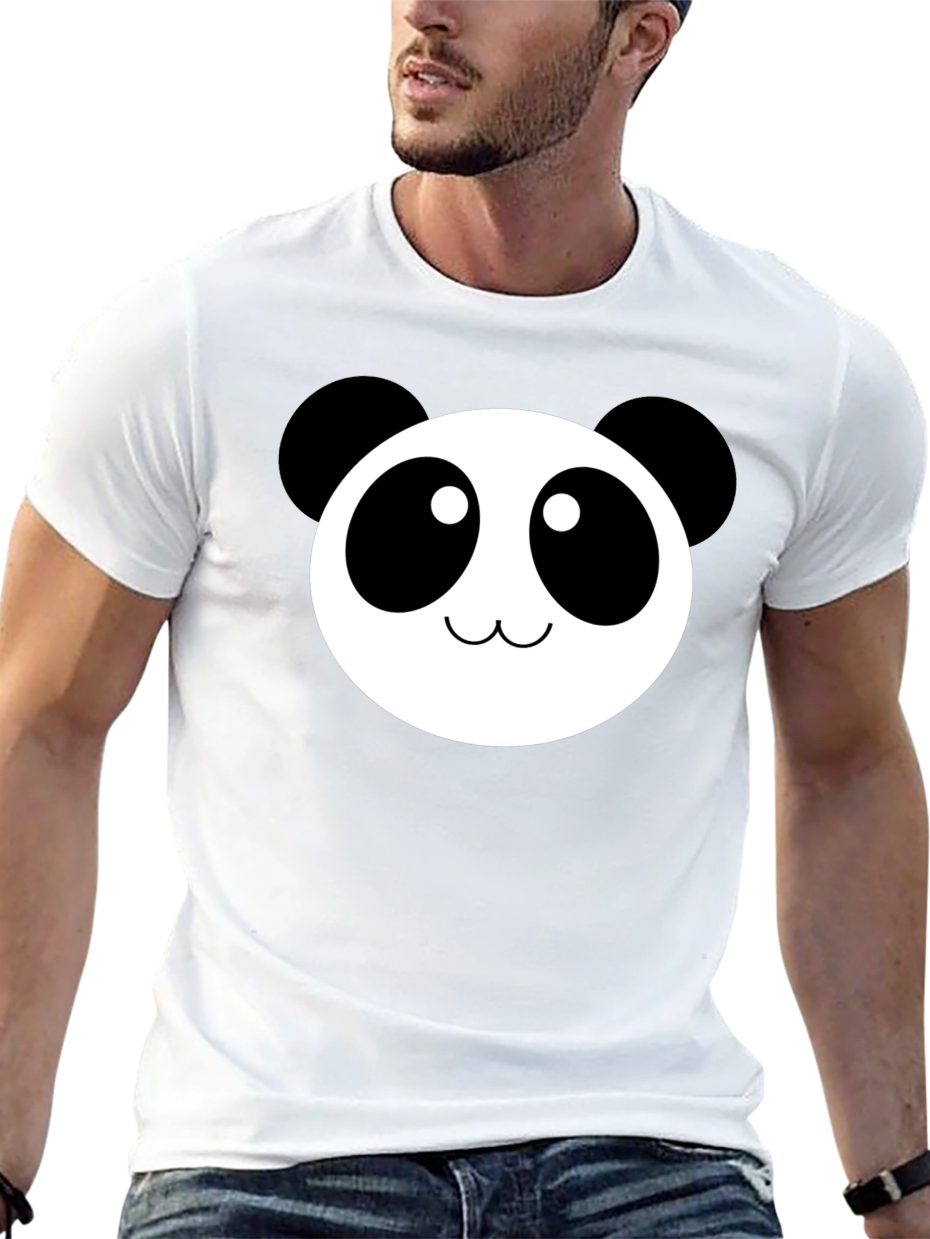 Camiseta Negra con Diseño de Panda