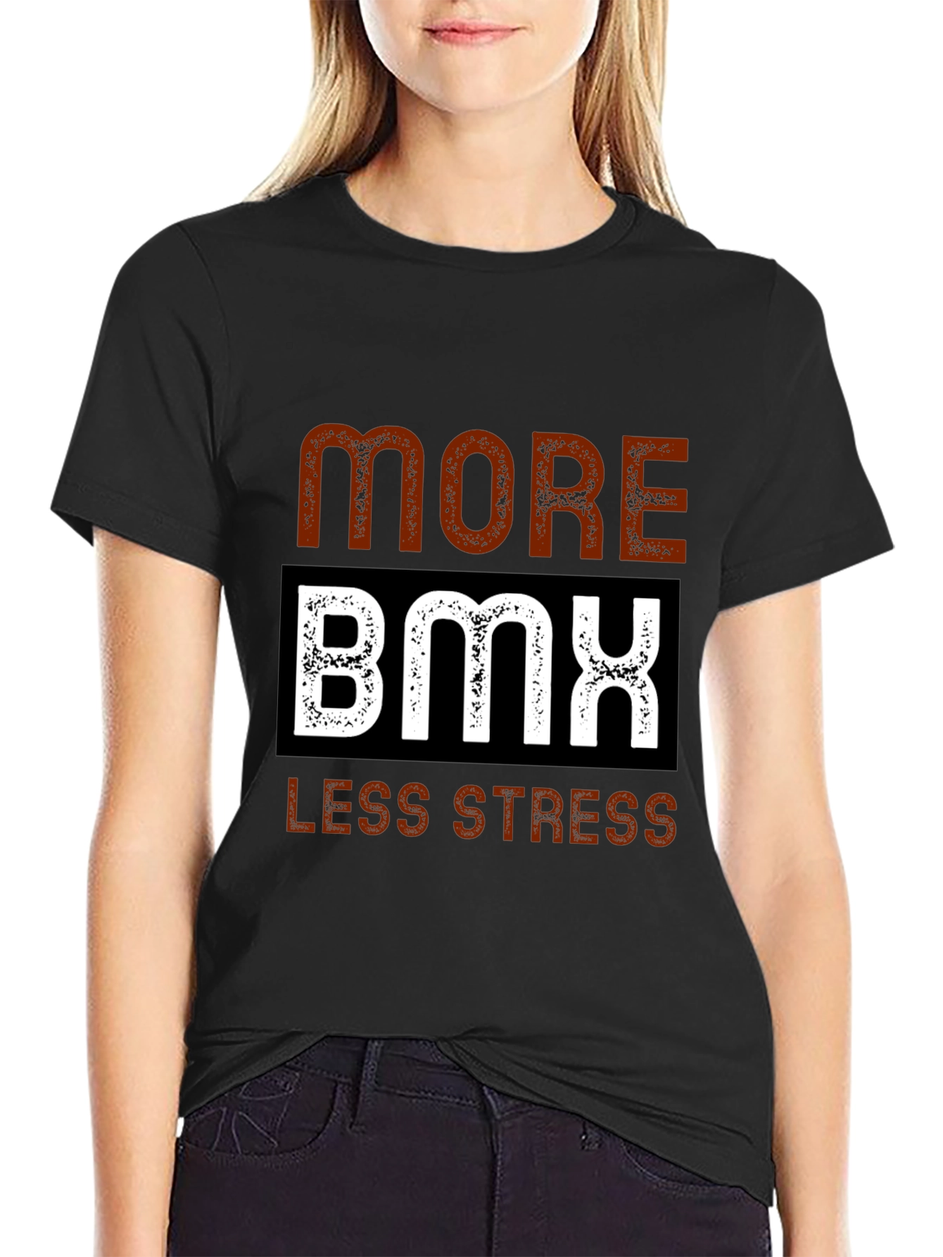 Camiseta Negra More BMX Less Stress