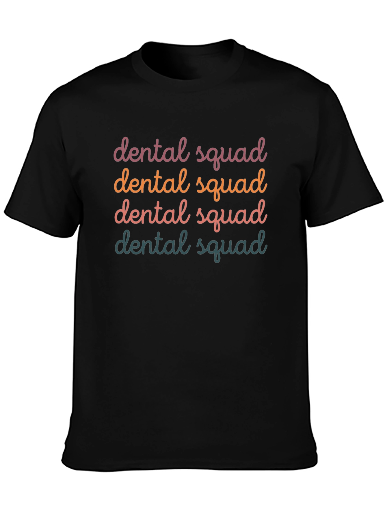 Camiseta Negra Dental Squad Diseño Divertido