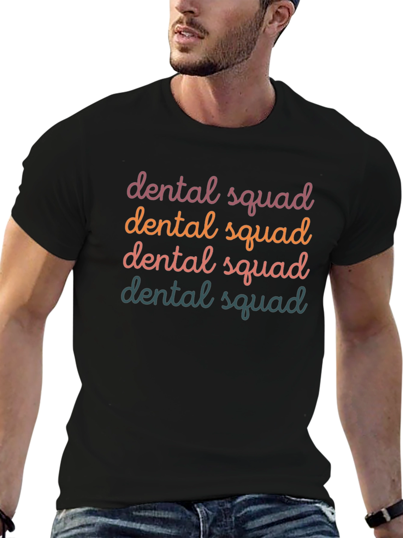 Camiseta Negra Dental Squad Diseño Divertido