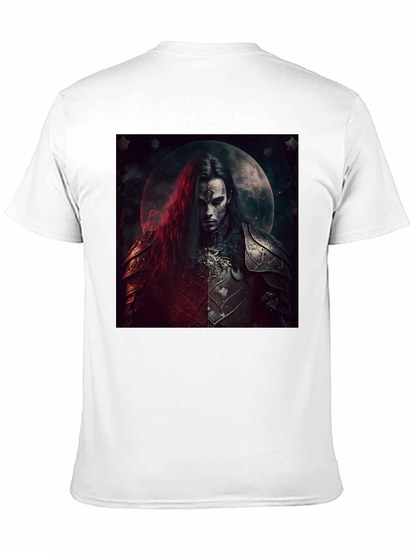 Camiseta Negra Guerrero Gótico Luna Llena