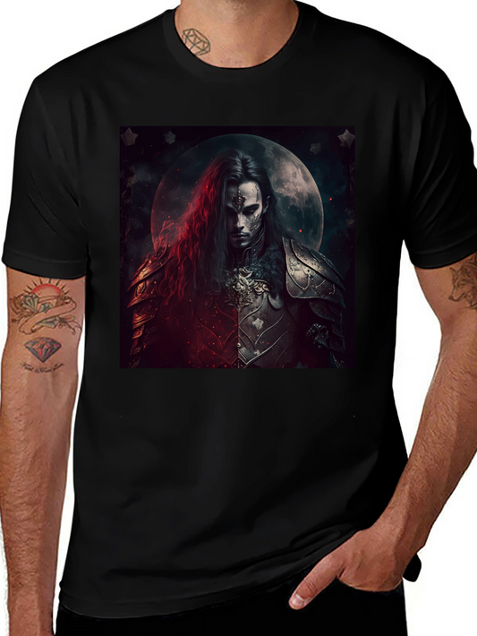 Camiseta Negra Guerrero Gótico Luna Llena