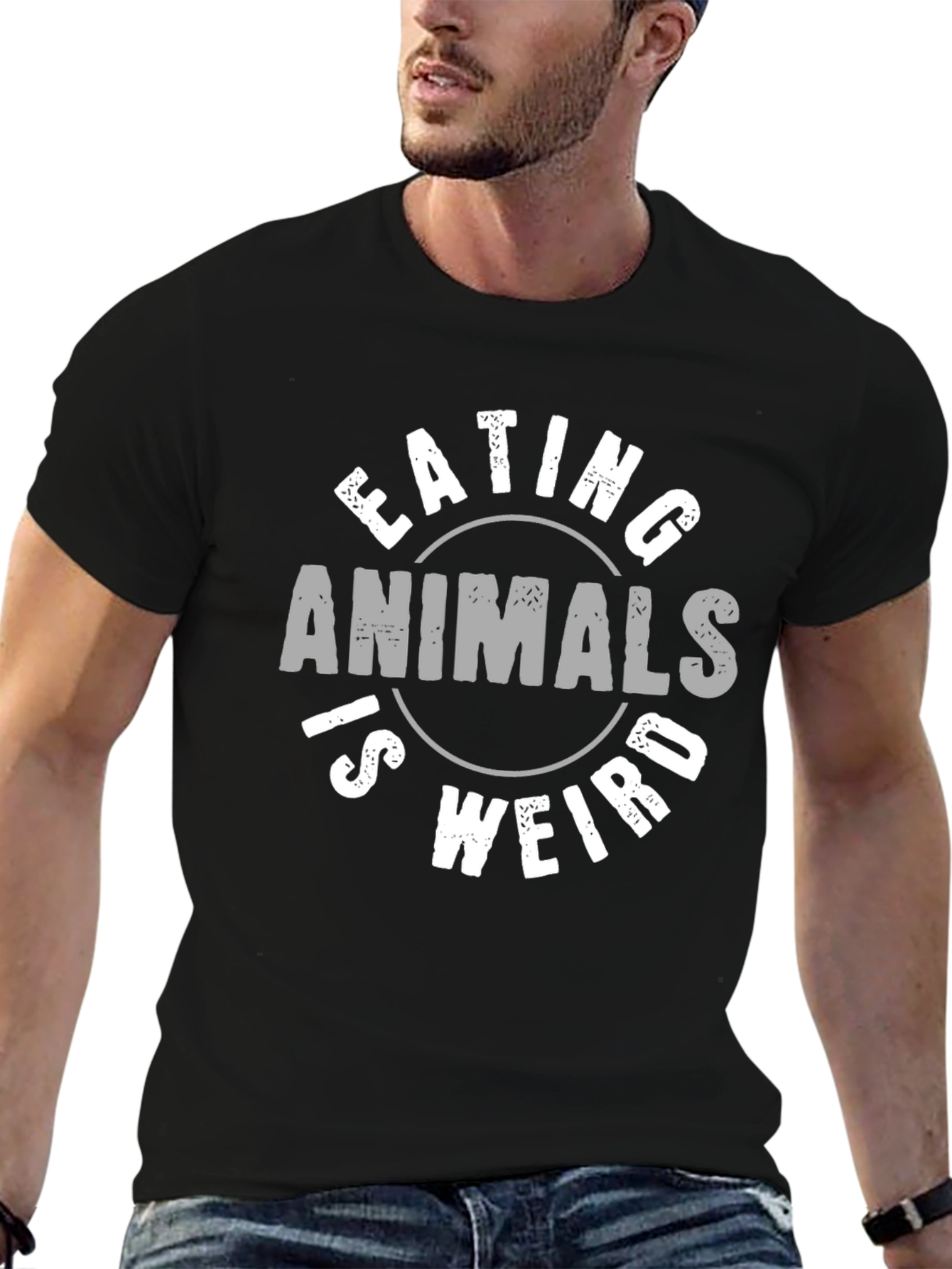 Camiseta Negra Unisex con Diseño Vegano
