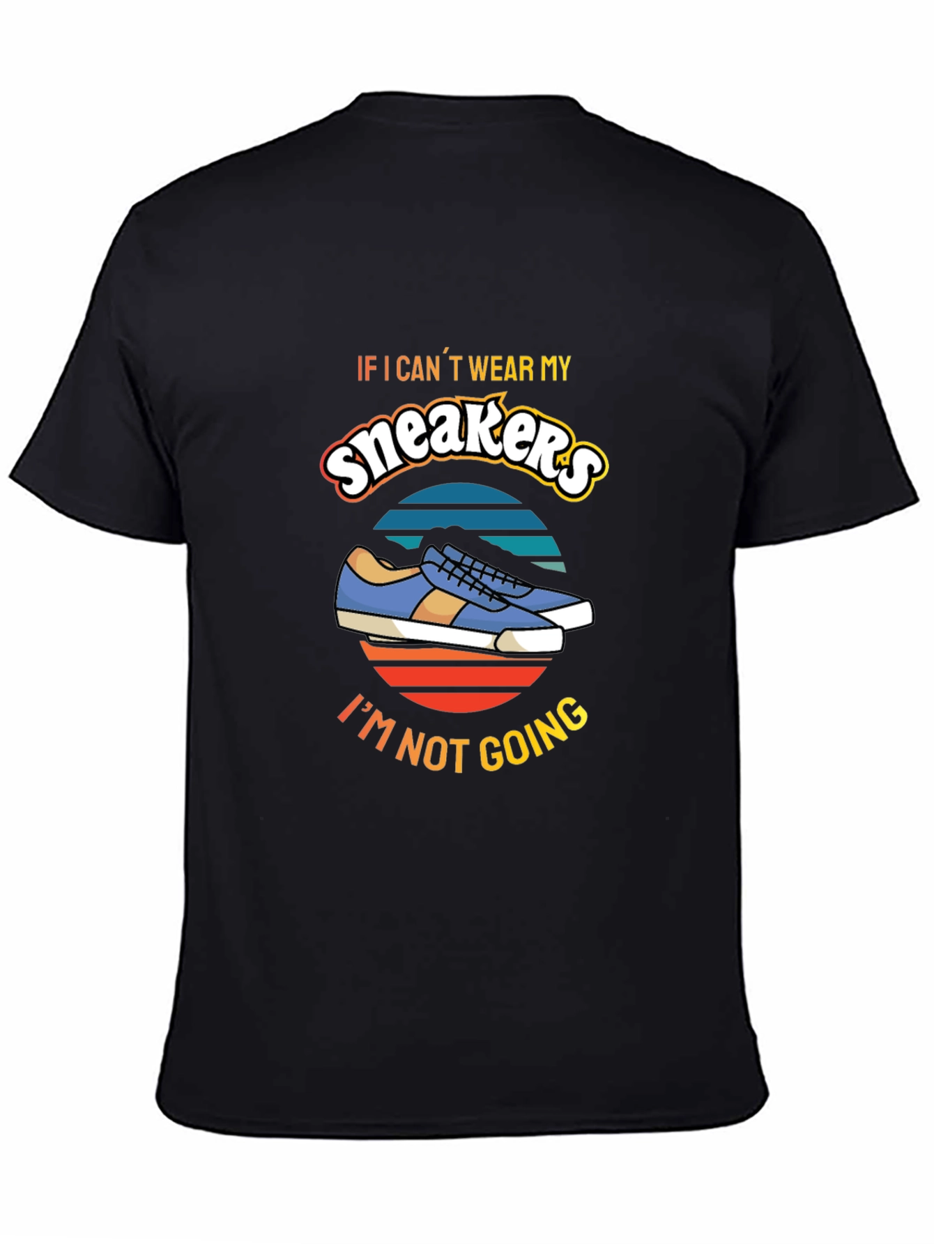 Camiseta Negra con Diseño de Zapatillas Sneakers