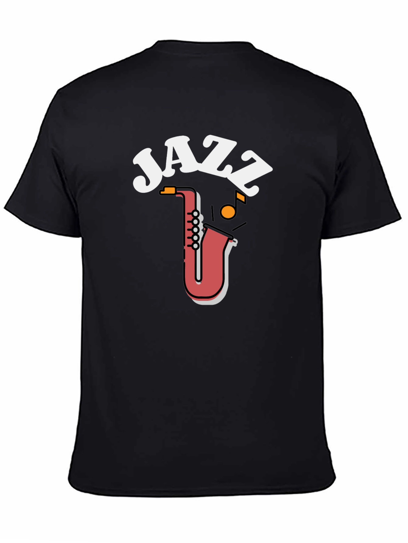 Camiseta Negra Diseño Jazz Saxofón para Hombre