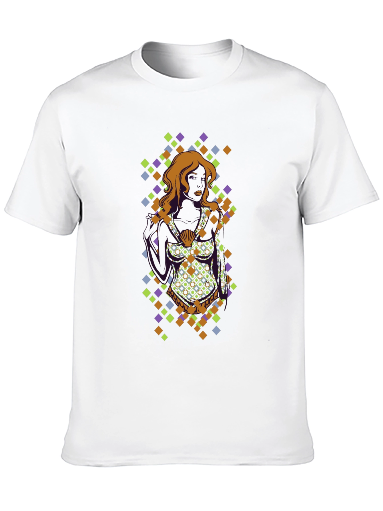 Camiseta Negra con Diseño Mujer y Diamantes
