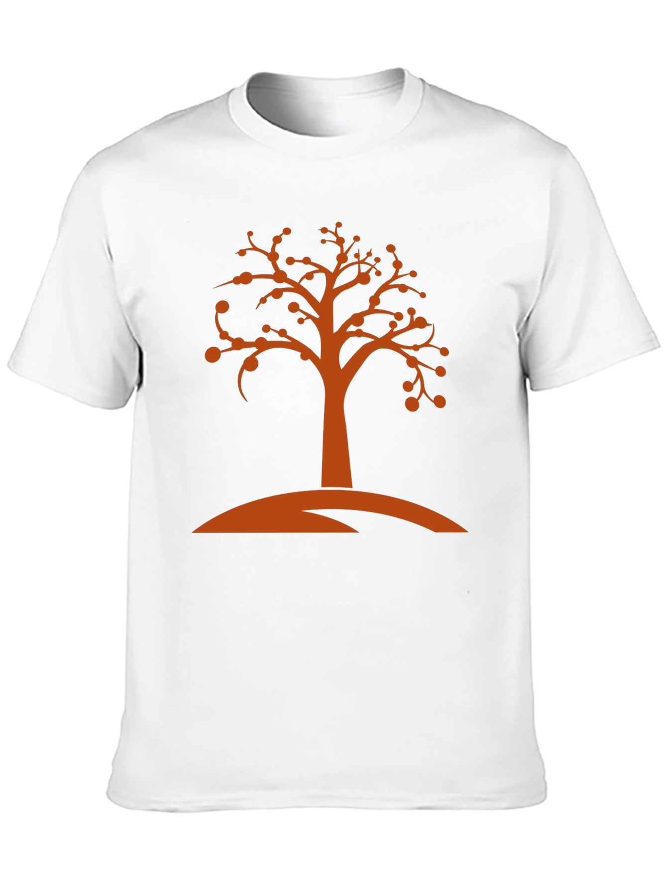 Camiseta Negra con Diseño de Árbol Naranja