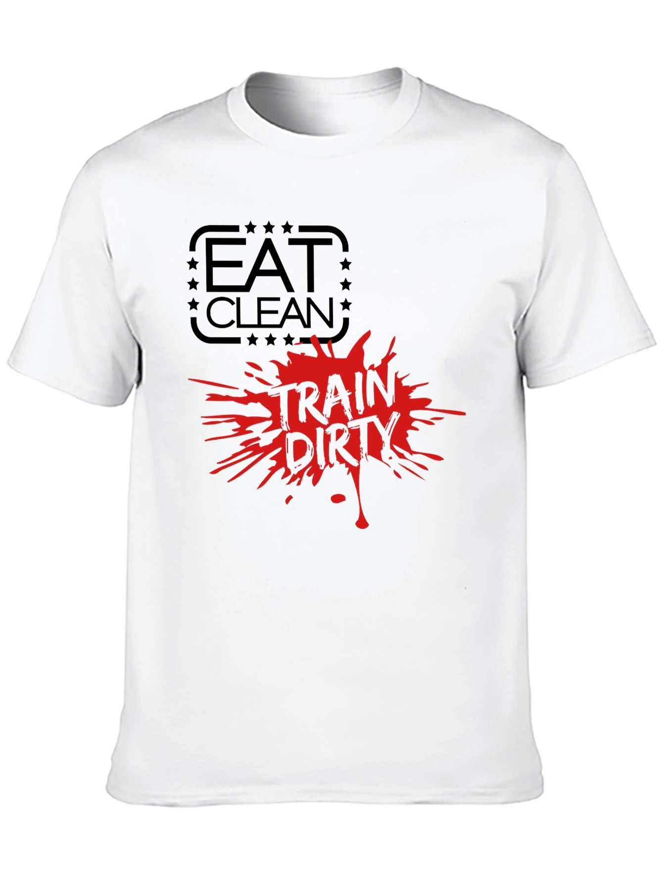 Camiseta Negra Hombre Eat Clean Train Dirty
